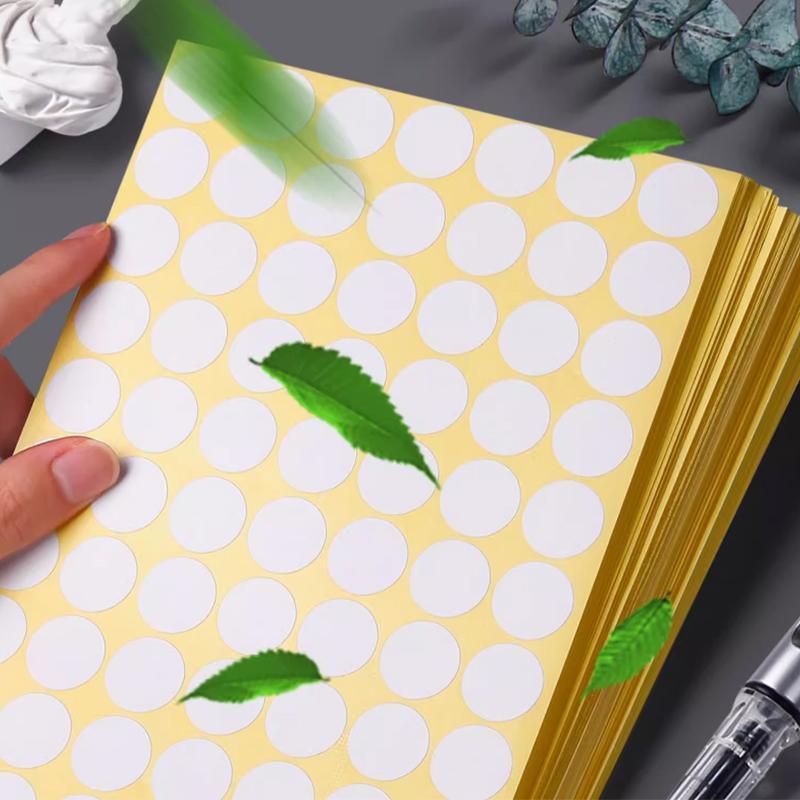 8/13/25/50mm Colour Sticker Dots Adhesive Round Labels Circular Scrapbooking White - 13mm 132 Dots - 5 Sheets