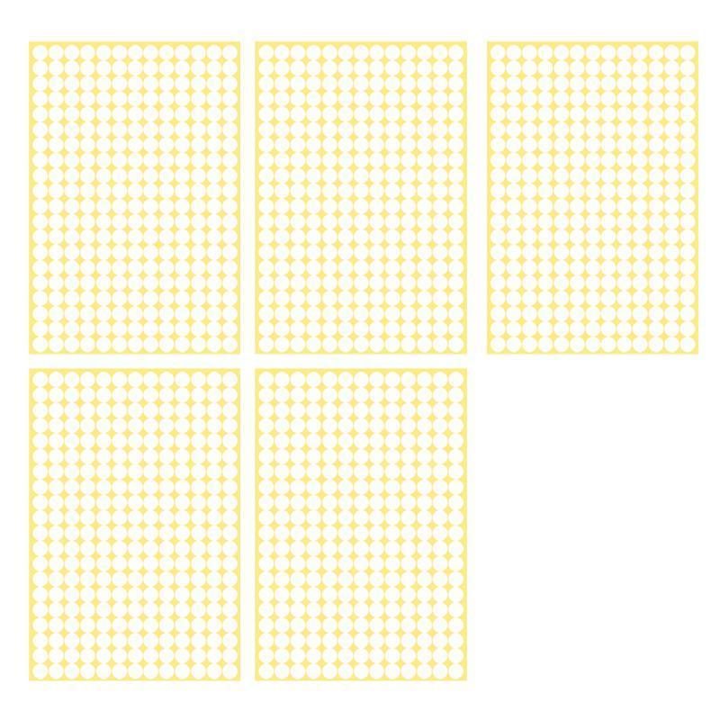 8/13/25/50mm Colour Sticker Dots Adhesive Round Labels Circular Scrapbooking White - 13mm 132 Dots - 5 Sheets