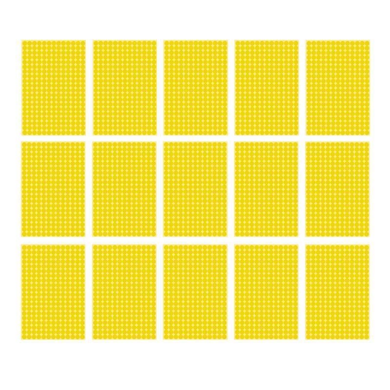 8/13/25/50mm Colour Sticker Dots Adhesive Round Labels Circular Scrapbooking Yellow - 13mm 132 Dots - 5 Sheets
