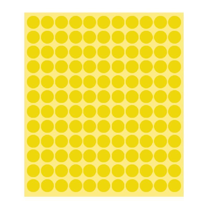8/13/25/50mm Colour Sticker Dots Adhesive Round Labels Circular Scrapbooking Yellow - 13mm 132 Dots - 5 Sheets