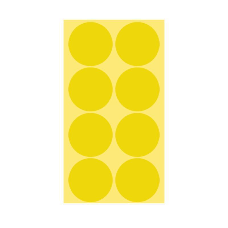 8/13/25/50mm Colour Sticker Dots Adhesive Round Labels Circular Scrapbooking Yellow - 50mm 8 Dots - 5 Sheets