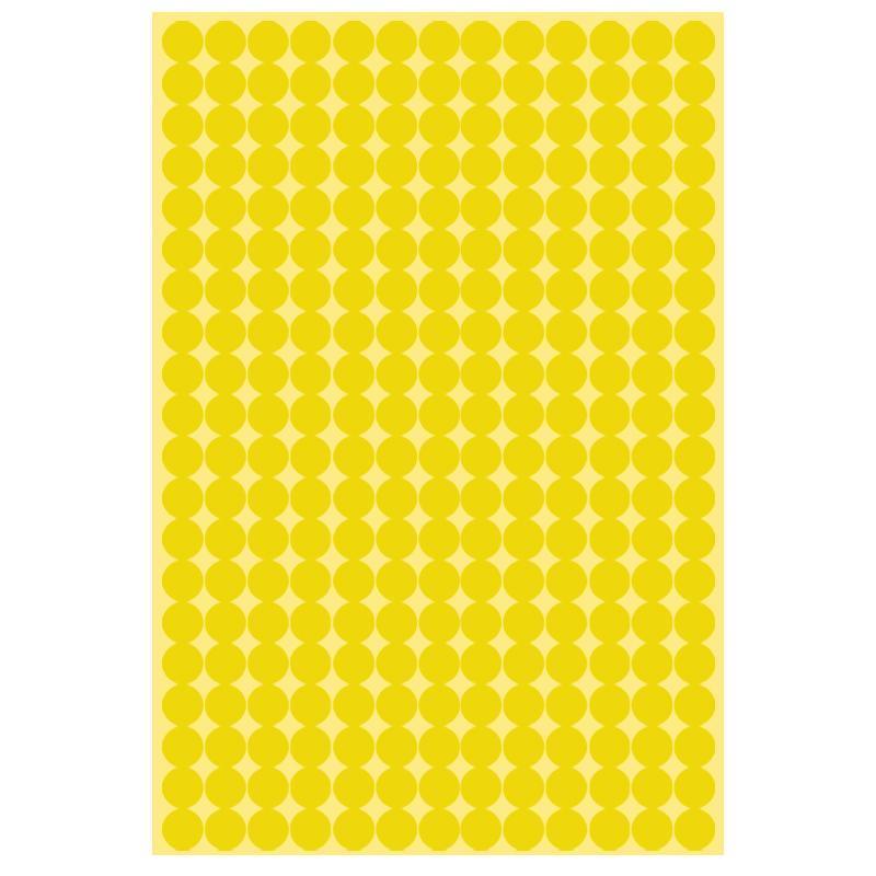 8/13/25/50mm Colour Sticker Dots Adhesive Round Labels Circular Scrapbooking Yellow - 8mm 260 Dots - 5 Sheets