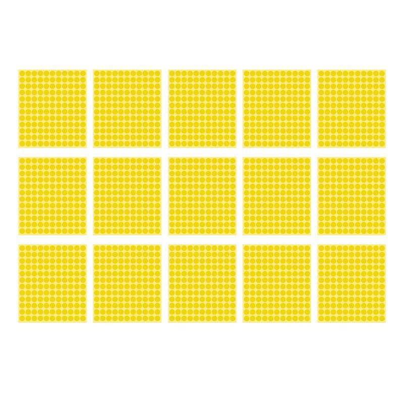 8/13/25/50mm Colour Sticker Dots Adhesive Round Labels Circular Scrapbooking Yellow - 8mm 260 Dots - 5 Sheets