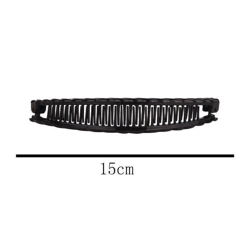 5X Hair Ponytail Holder Banana Clips Plastic Black Claw Comb Clip Multipurpose - Black