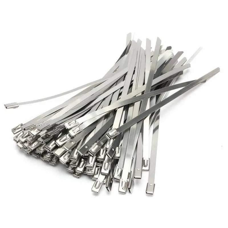 100x Stainless Steel Cable Ties SS304 Marine Grade Zip Strap Locking Wrap 100-800mm - 4.6*250mm