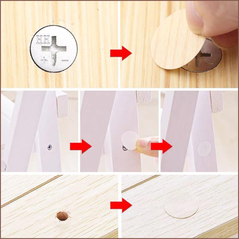 54 X Self Adhesive Decorative Screw Cover Caps Holes Cams Furniture Kitchen 20mm - PC 155