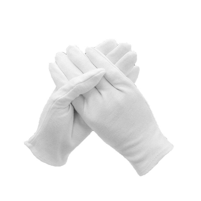6 Pairs Handling Work Hands Protector Soft Costume Jewellery Cotton White Gloves - XL