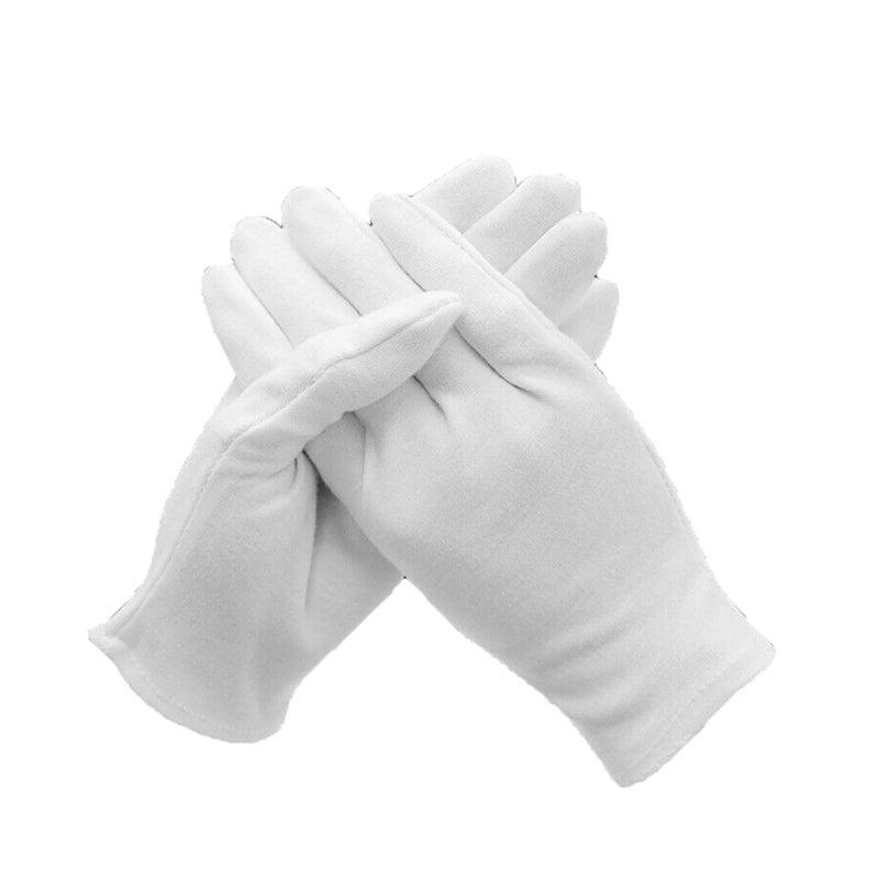 6 Pairs Handling Work Hands Protector Soft Costume Jewellery Cotton White Gloves - M