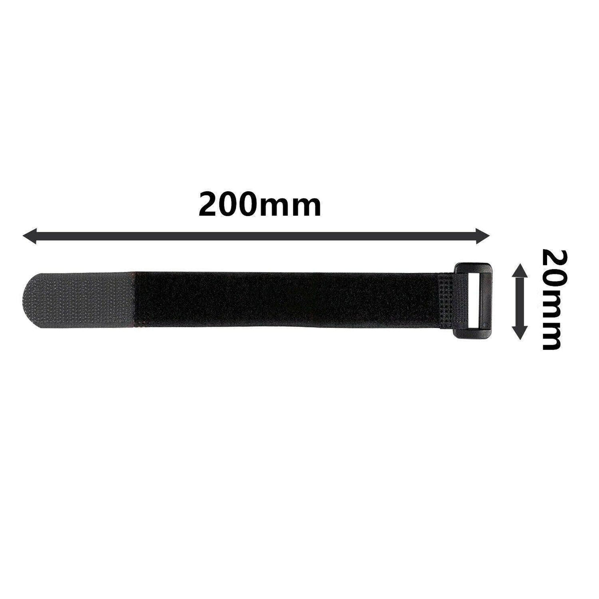 Magic Cable Ties Reusable Winder Coded Organiser Cords Hook Loop Black - 20*200mm  10PCS