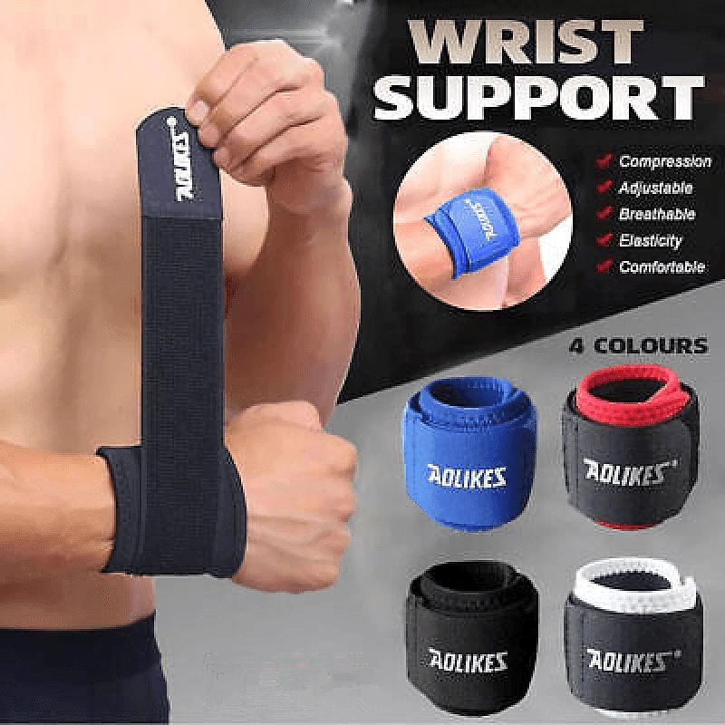 Aolikes Adjustable Sports Gym Wrist Support Brace Wrap Band Wristband Strap Au - Black+Red