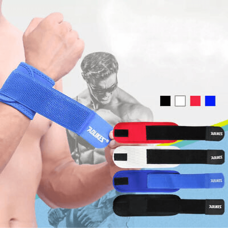 Aolikes Adjustable Sports Gym Wrist Support Brace Wrap Band Wristband Strap Au - Black+Red