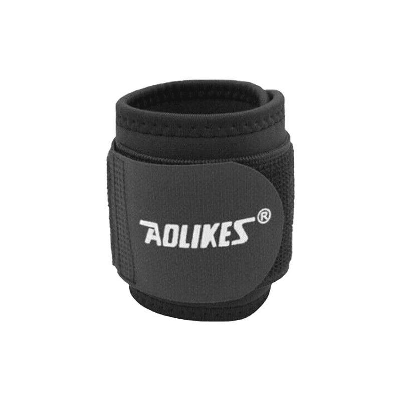 Aolikes Adjustable Sports Gym Wrist Support Brace Wrap Band Wristband Strap Au - Black+Grey