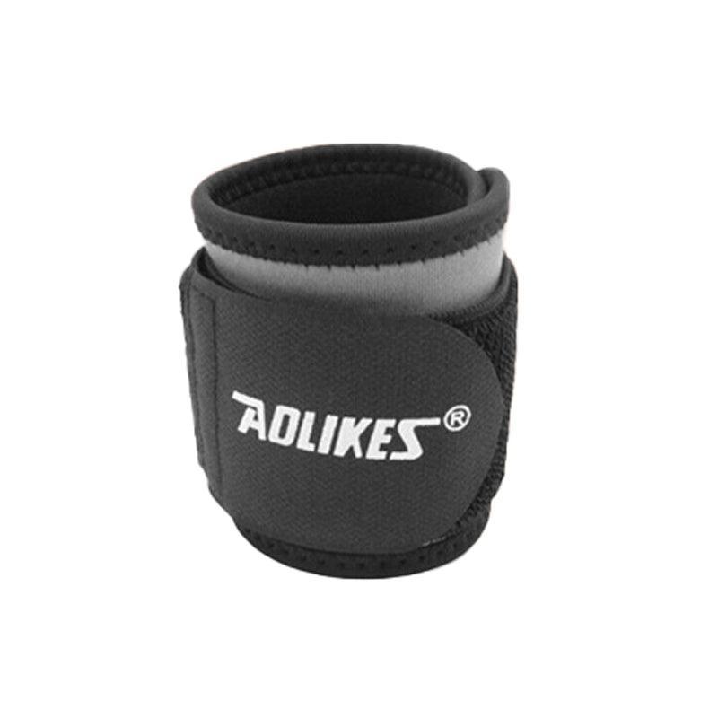 Aolikes Adjustable Sports Gym Wrist Support Brace Wrap Band Wristband Strap Au - Black+Grey