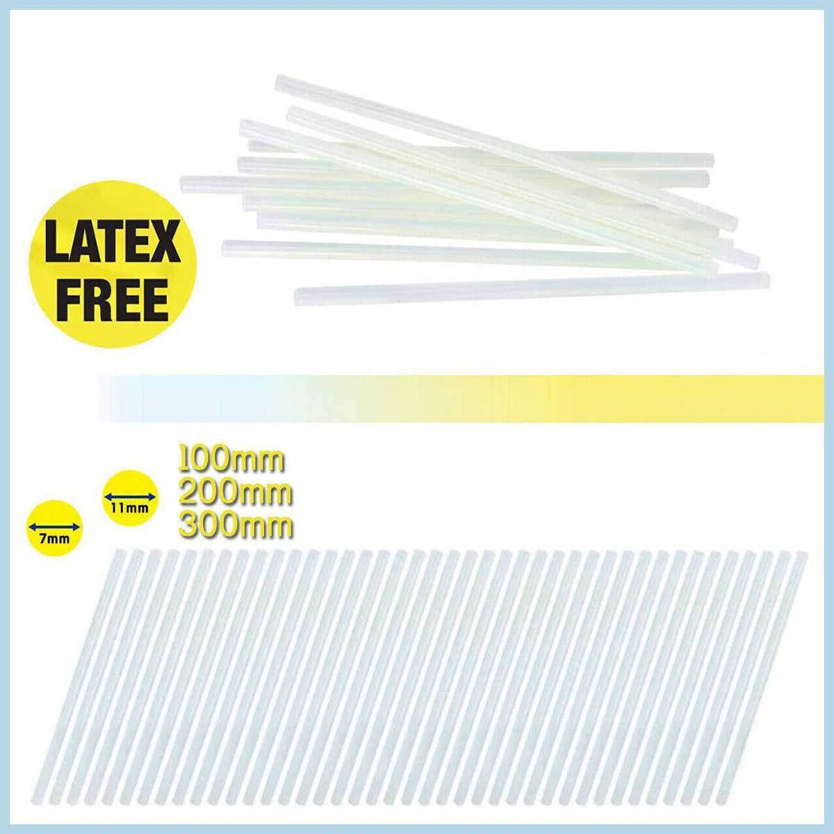 Clear Hot Melt Glue Sticks Adhesive Craft Stick for DIY Glue Tool 7mm 11mm - 7mm x 100mm 50pcs