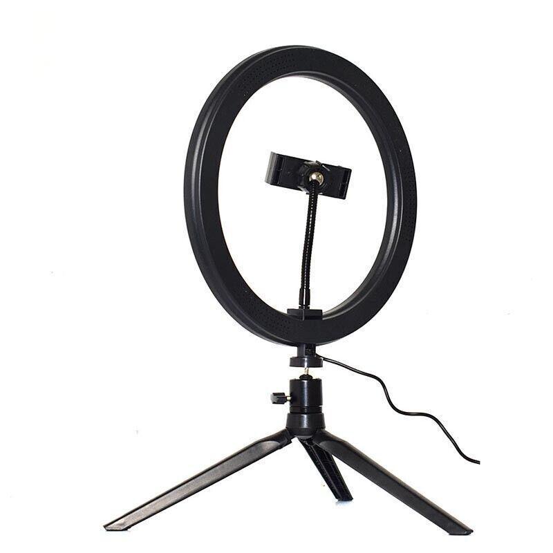 8" Led Ring Light With Tripod Stand & Phone Holder Dimmable Desk Makeup Kit Usau