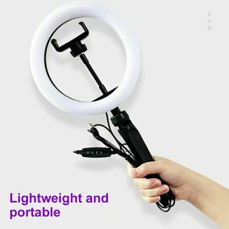 8" Led Ring Light With Tripod Stand & Phone Holder Dimmable Desk Makeup Kit Usau