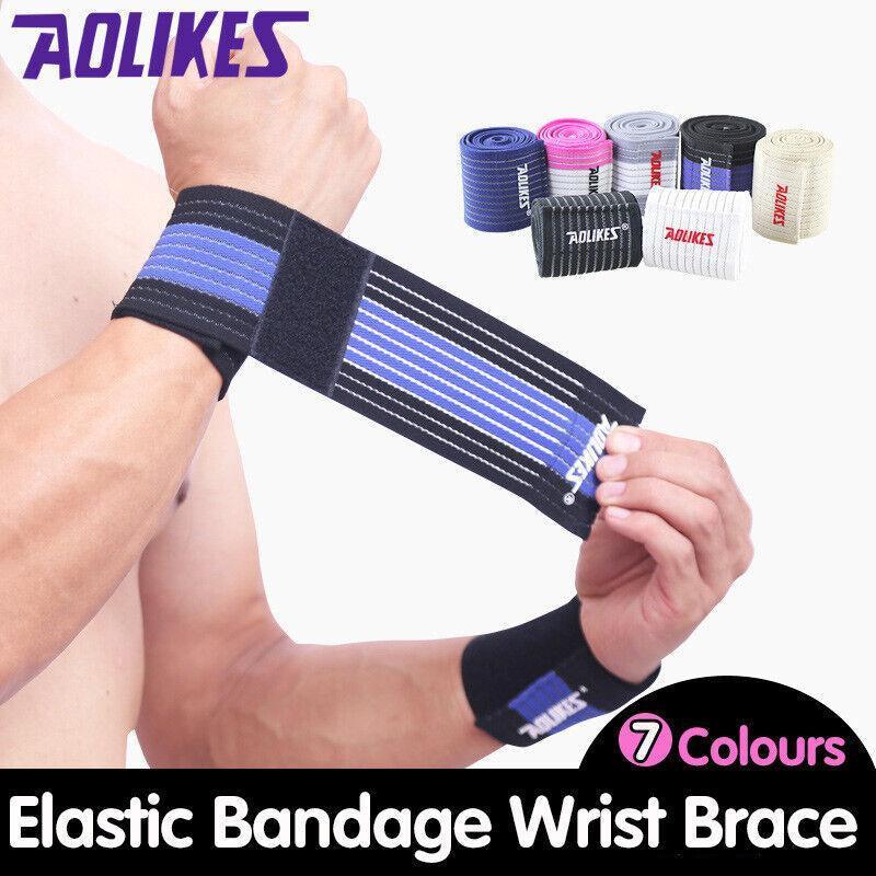 Aolikes Wrist Brace Elastic Bandage Support Sport Gym Wrap Fitness Wristband - White