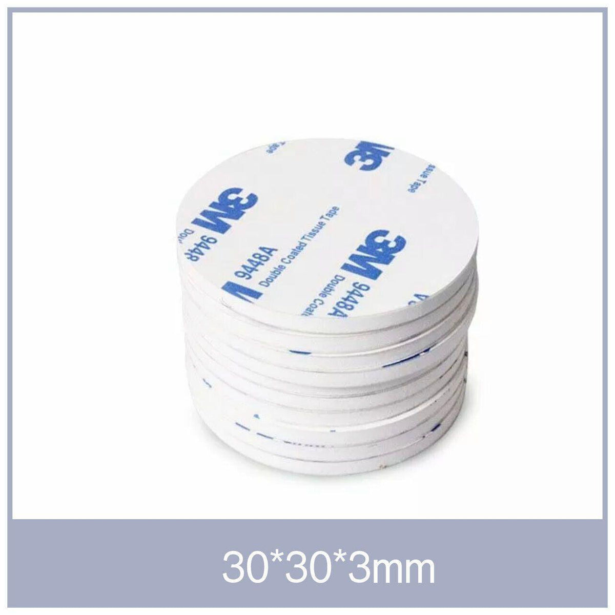 Round 40 x 3mm 3M Double Sided Foam Sticker Tape Side Wall Car Self Adhesive Pads - 6pcs