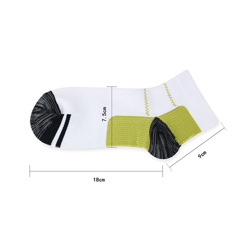1 Pair Ankle Compression Socks Foot Support Sleeves S M Size Unisex - White-Grey