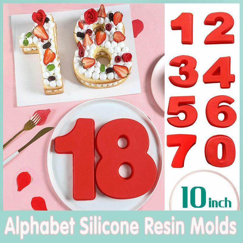 10 Inch Silicone Number Cake Mould Birthday Baking Pan Fondant Tools - 5