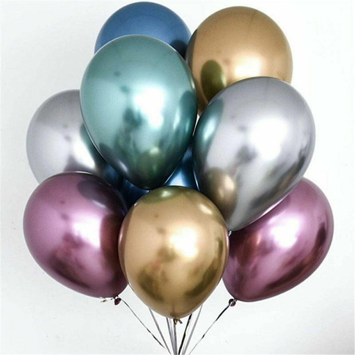 Metallic Latex Balloons 12 Inch Chrome Party Balloons for Birthday Wedding Decoration - Rose Gold 10PCS