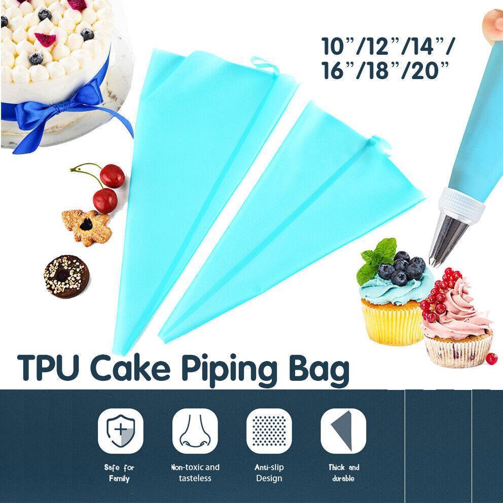 2/4PCS Reusable Silicone Pastry Bag DIY Icing Bags Cream Cake Decorating - 2 PCS(18 inch *2)