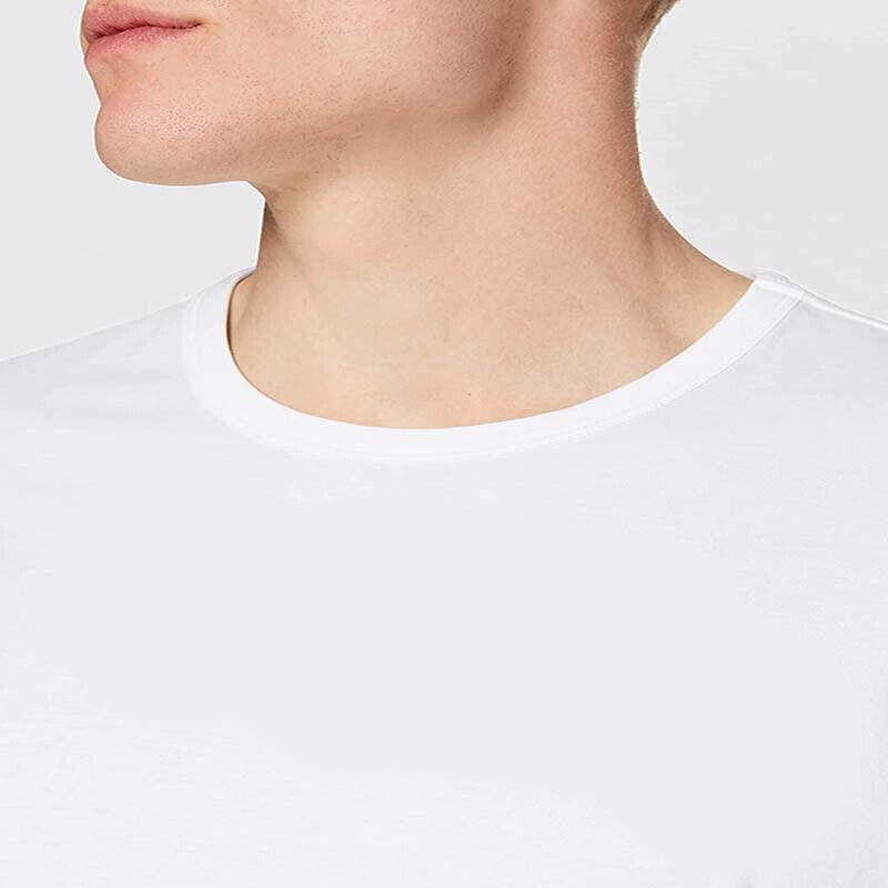 Men T-shirt Plain Blank Heavy Cotton Basic Tee Short Sleeve Large S - 5XL White - 2XL