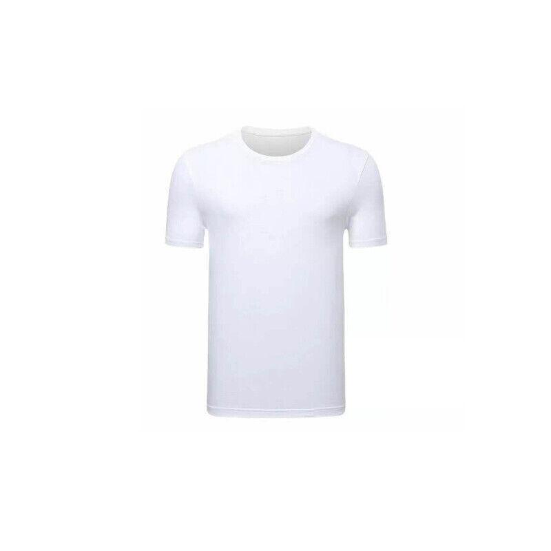 Men T-shirt Plain Blank Heavy Cotton Basic Tee Short Sleeve Large S - 5XL White - 2XL