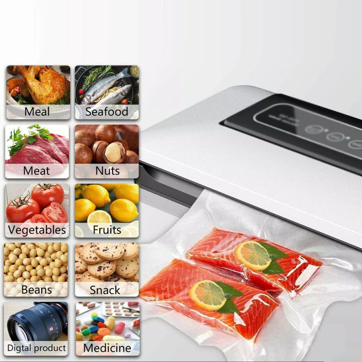 100pcs Vacuum Food Sealer Bags Precut BPA Free Commercial Grade Storage Saver - 20x30cm-