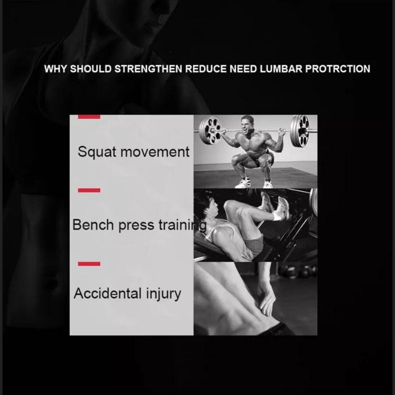 Fitness Weight Lifting Belt Barbell Dumbell Training Back Support Men Women M - Black-M