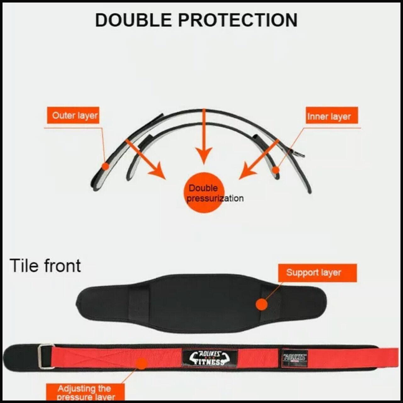 Fitness Weight Lifting Belt Barbell Dumbell Training Back Support Men Women XL - Yellow-XL