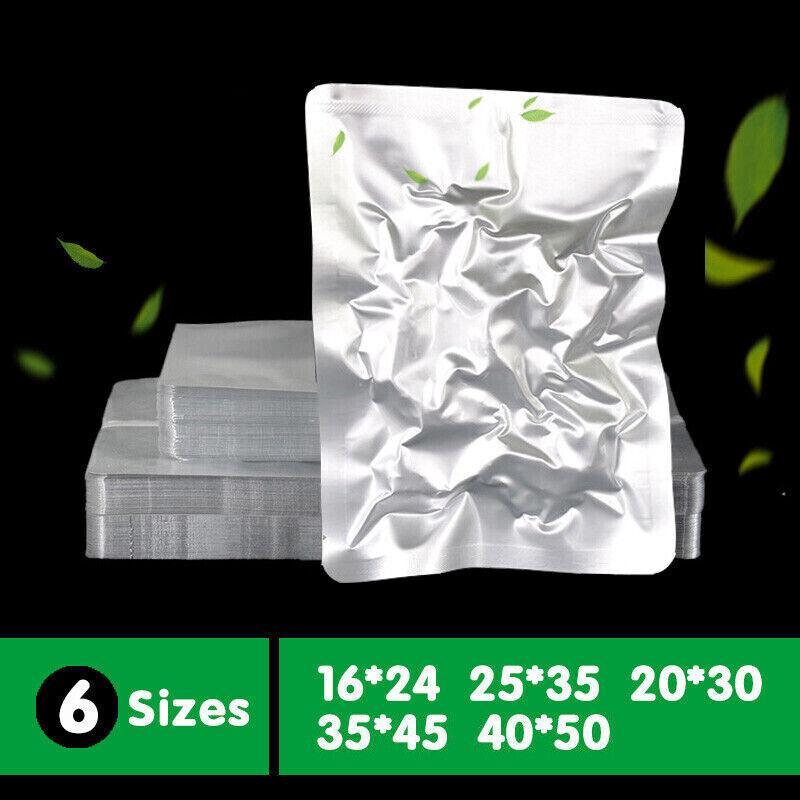 100/200X Aluminum Foil Heat Seal Mylar Food Vacuum Bags 6 Sizes - 25x35cm x 100 PCS