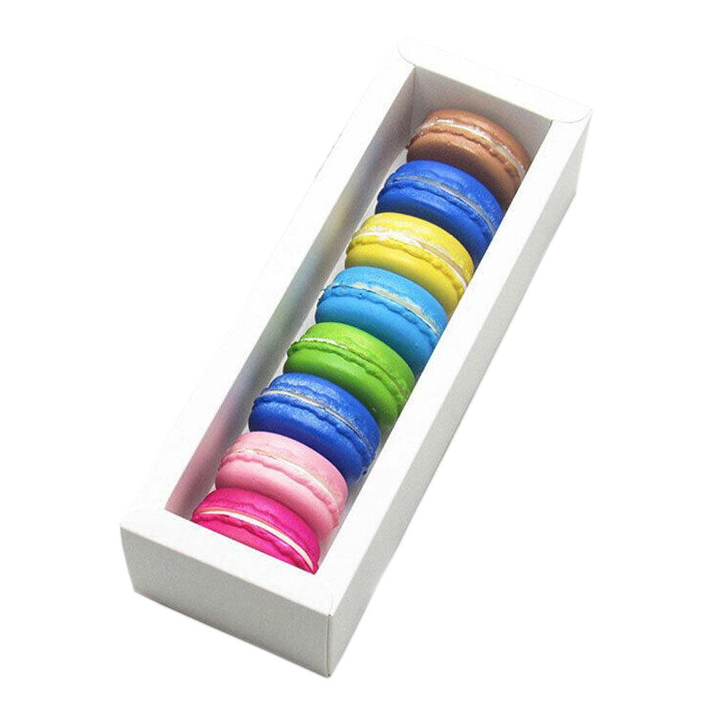 25Pcs White/Kraft Macaron Boxes 8/16 Hold Rectangular Favour Bomboniere Cookie - Kraft 8 Hold