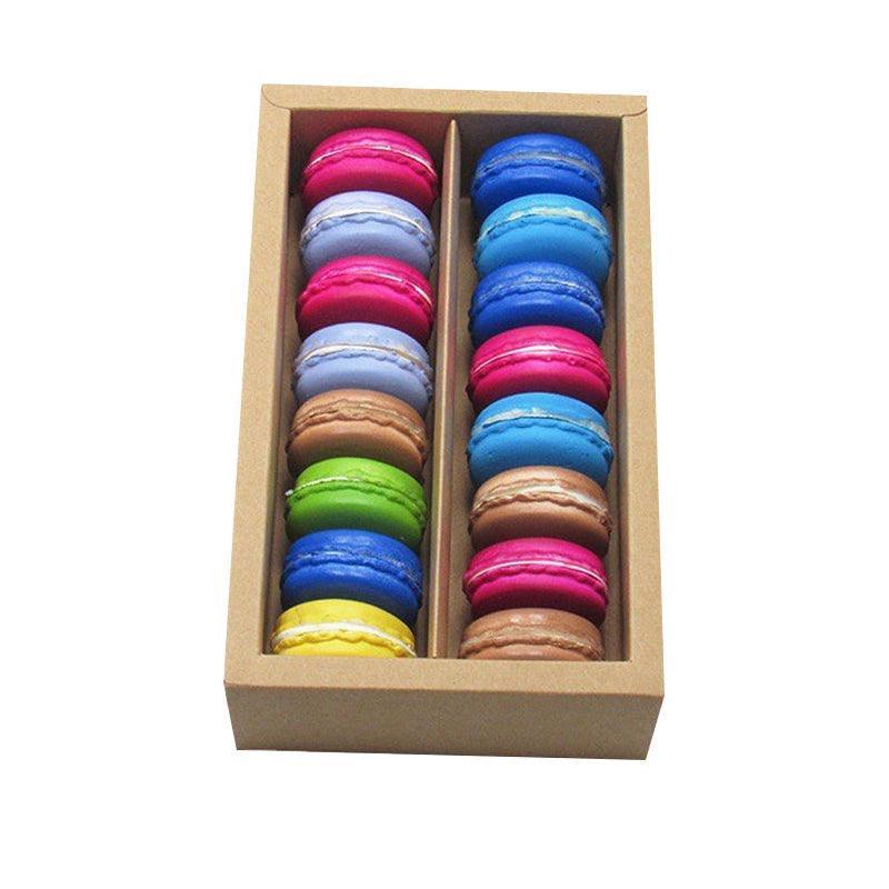 25Pcs White/Kraft Macaron Boxes 8/16 Hold Rectangular Favour Bomboniere Cookie - Kraft 8 Hold