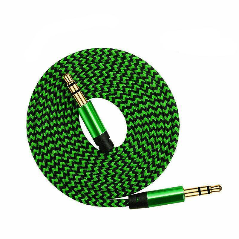 AUX Cable 3.5mm Stereo Audio Input Extension Male to Male Auxiliary Car Cord - Green