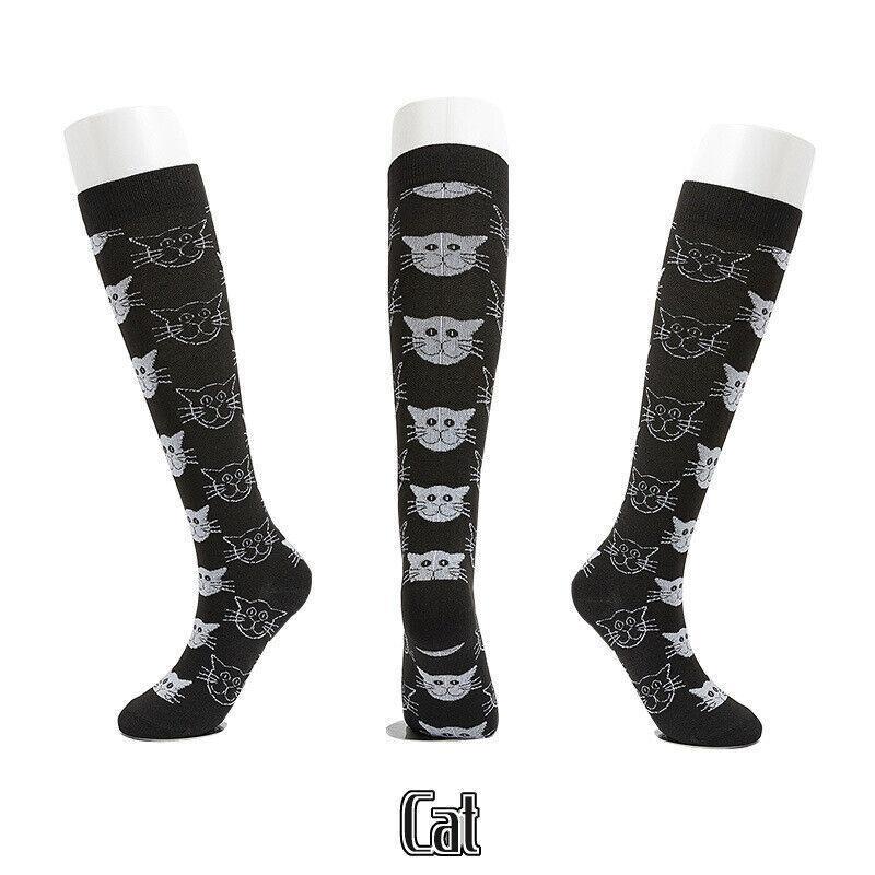 L/XL Size Compression Socks Unisex Adult Nursing Travel Stocking Sport - Lion