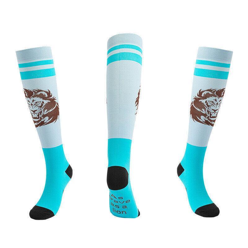 L/XL Size Compression Socks Unisex Adult Nursing Travel Stocking Sport - Blue Dot