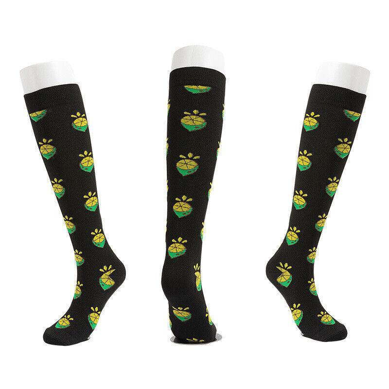 L/XL Size Compression Socks Unisex Adult Nursing Travel Stocking Sport - Black Heart