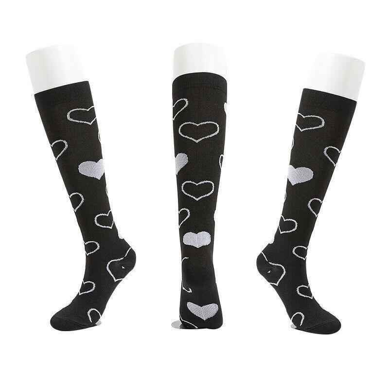 L/XL Size Compression Socks Unisex Adult Nursing Travel Stocking Sport - Cat