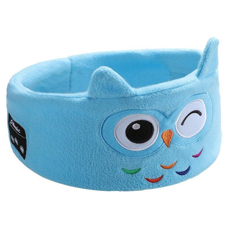Cute Bluetooth Headband Headphones Wireless Sleep Music Mask with Mic - White-Panda