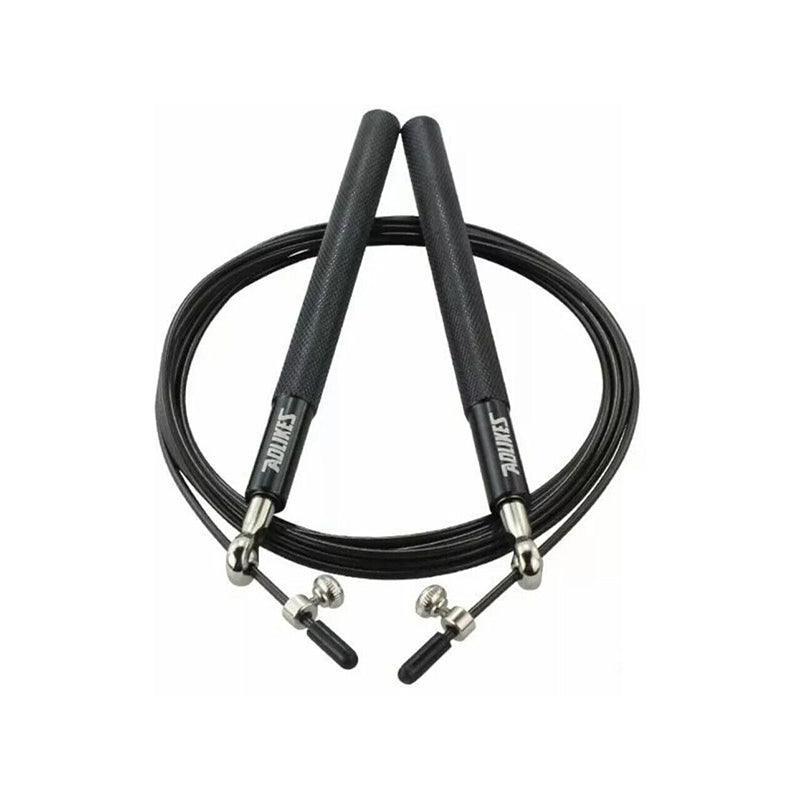 Aolikes Adjustable High Speed Steel Skipping Jump Rope Dual Bearings Gym Boxing - Black