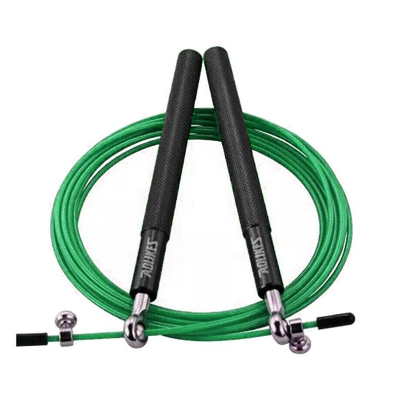 Aolikes Adjustable High Speed Steel Skipping Jump Rope Dual Bearings Gym Boxing - Black