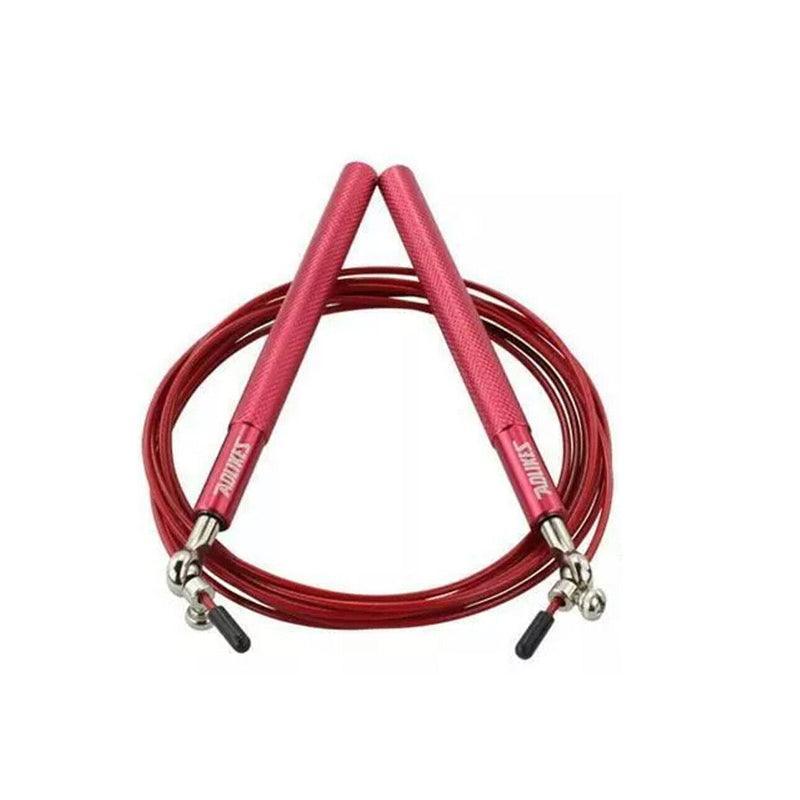 Aolikes Adjustable High Speed Steel Skipping Jump Rope Dual Bearings Gym Boxing - Red