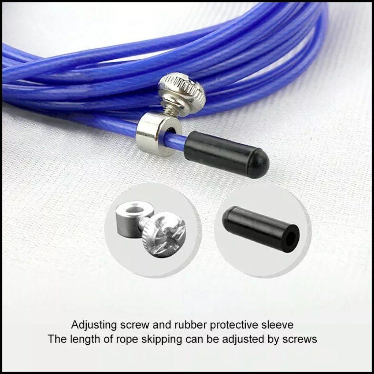 Aolikes Adjustable High Speed Steel Skipping Jump Rope Dual Bearings Gym Boxing - Silver