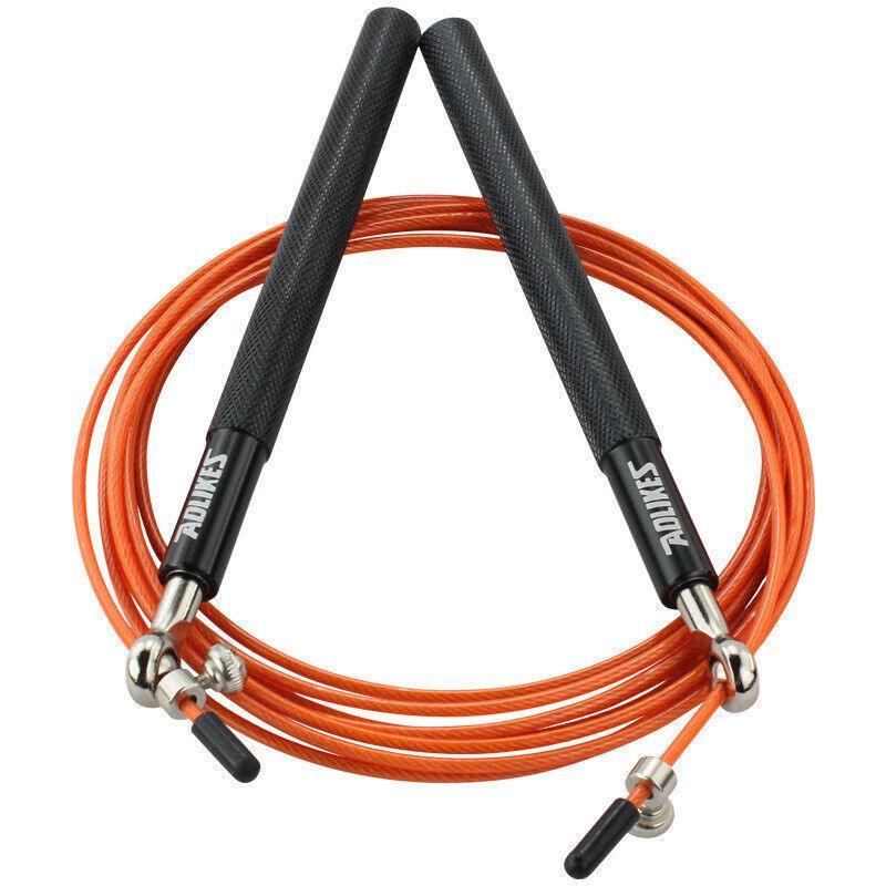 Aolikes Adjustable High Speed Steel Skipping Jump Rope Dual Bearings Gym Boxing - Silver