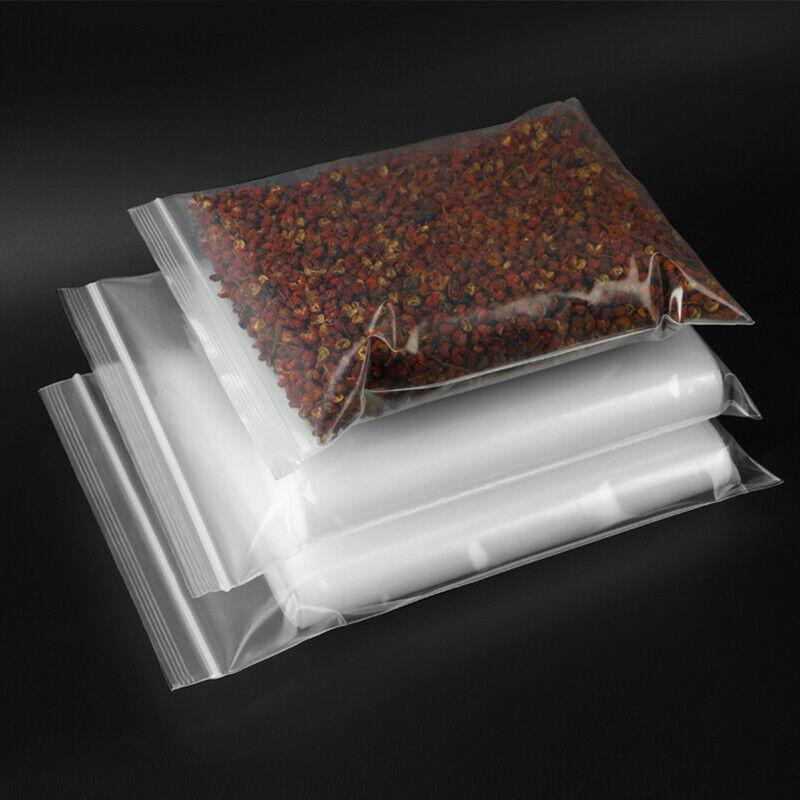 100PCS 100micron Bulk Clear Resealable PE Plastic Zip Bags - 5*7CM