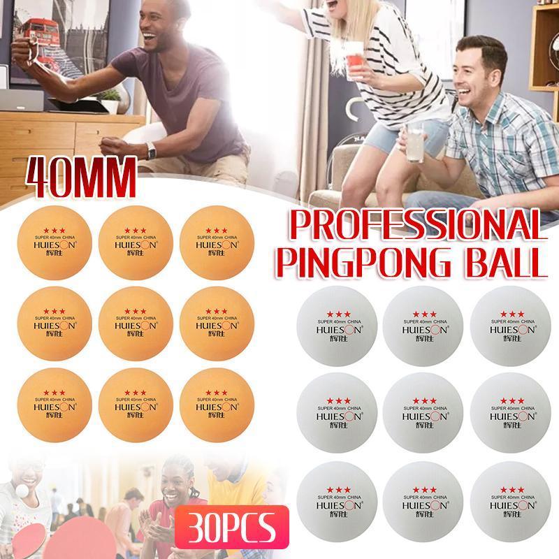30PCS 3-Star Table Tennis Balls Professional Pingpong Ball Training Ball 40mm - White