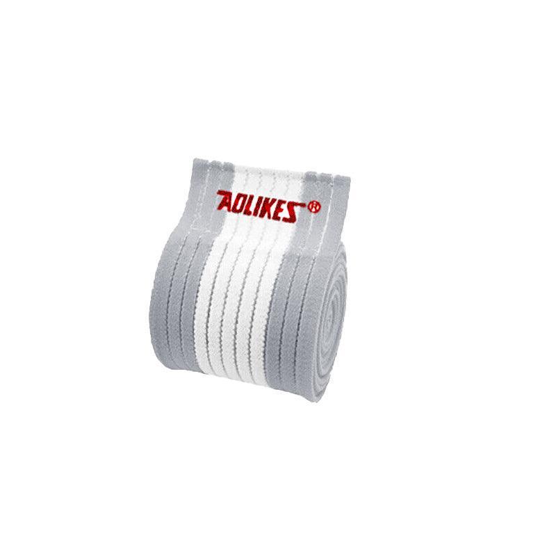 Sports Gym Bandage Wrap Compression Strap Wrist Knee Leg Ankle Elbow Band 180Cm - White+Grey