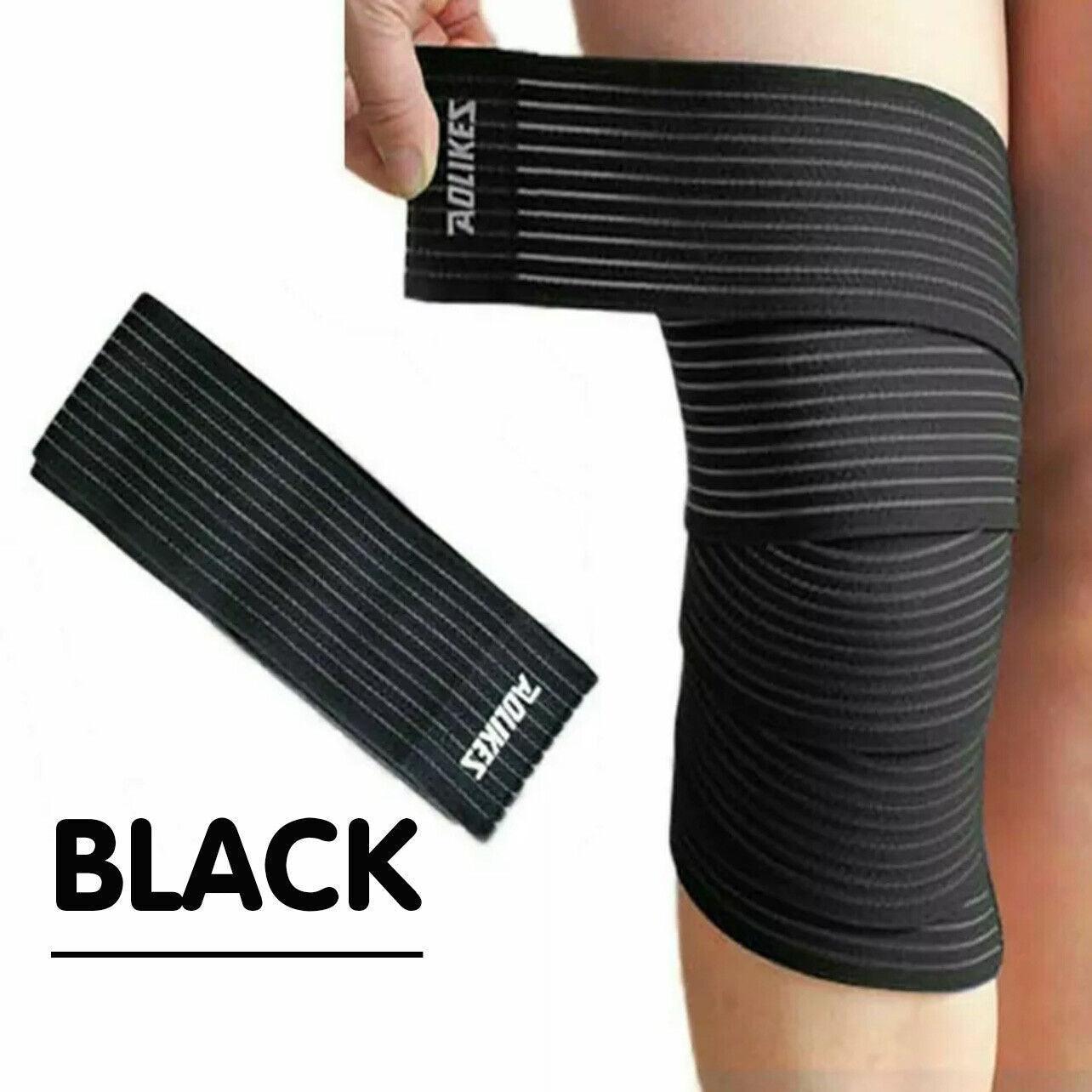 Sports Gym Bandage Wrap Compression Strap Wrist Knee Leg Ankle Elbow Band 180Cm - Blue