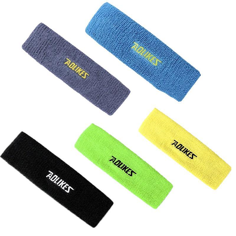 Aolikes Headbands Sweatband Cotton Hair Gym Yoga Stretch Sport Sweat Band - Black